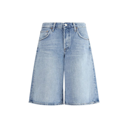 Agolde Hellblaue Baumwoll-Bermuda-Shorts