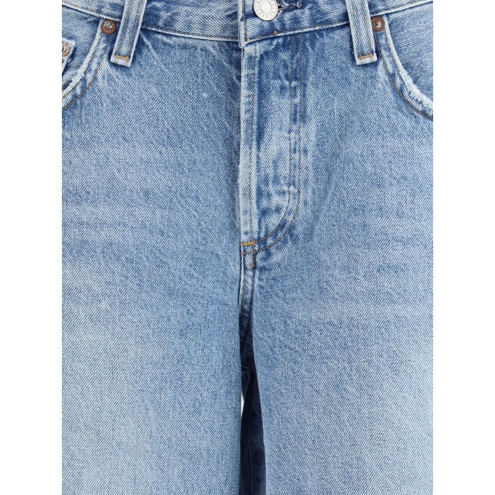 Agolde Hellblaue Baumwoll-Bermuda-Shorts