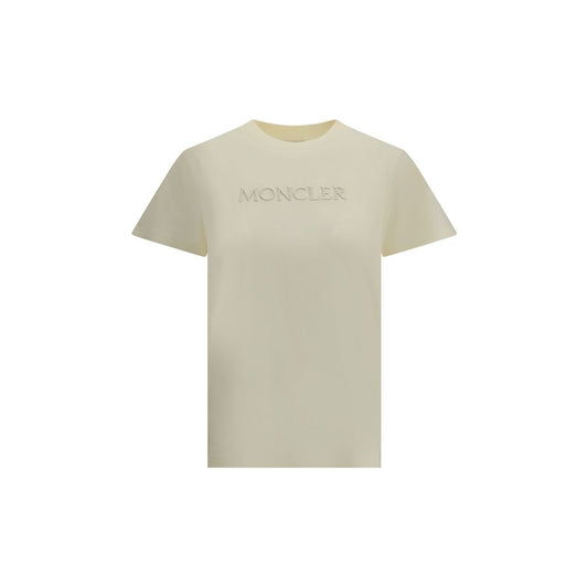 Moncler Baumwoll-T-Shirt in Creme