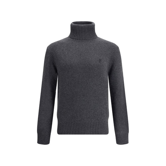 Ami Paris Eleganter Kaschmir-Rollkragenpullover in Grau