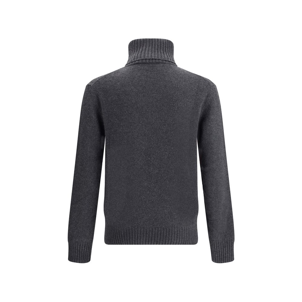 Ami Paris Eleganter Kaschmir-Rollkragenpullover in Grau
