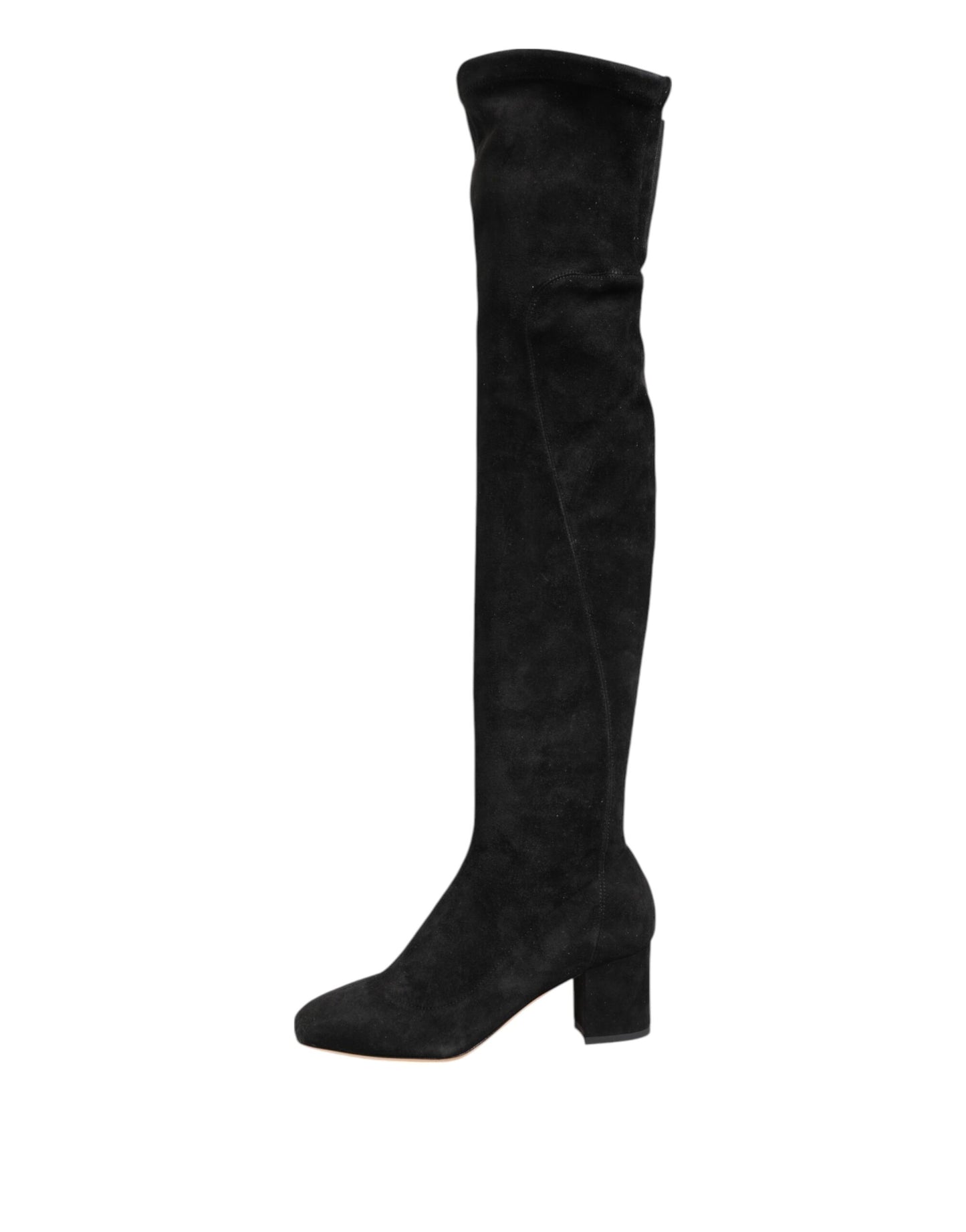 Dolce & Gabbana Schwarze kniehohe Stiefel aus Wildleder Schuhe