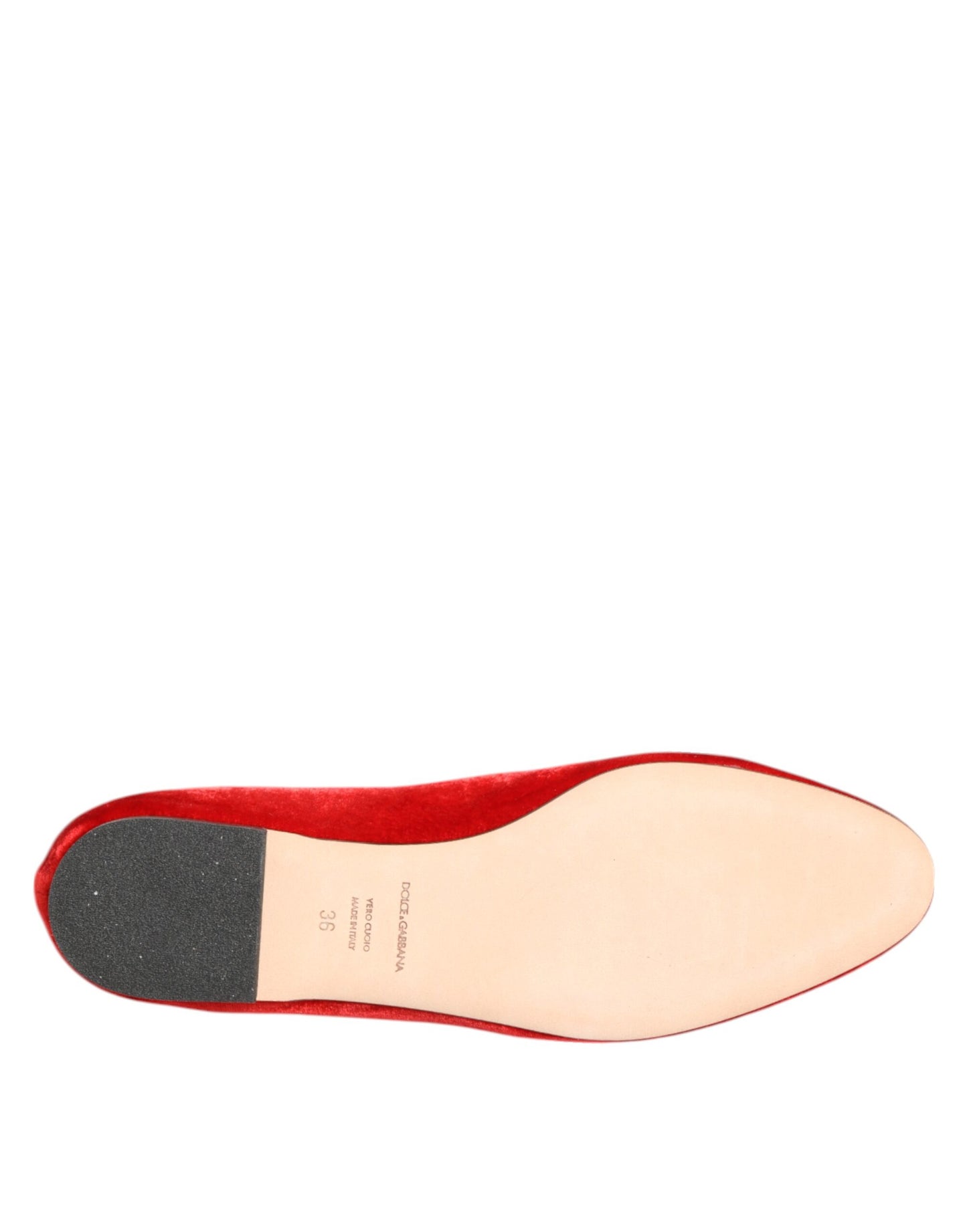Dolce & Gabbana Rot Samt DG Herz Loafers Flats Schuhe