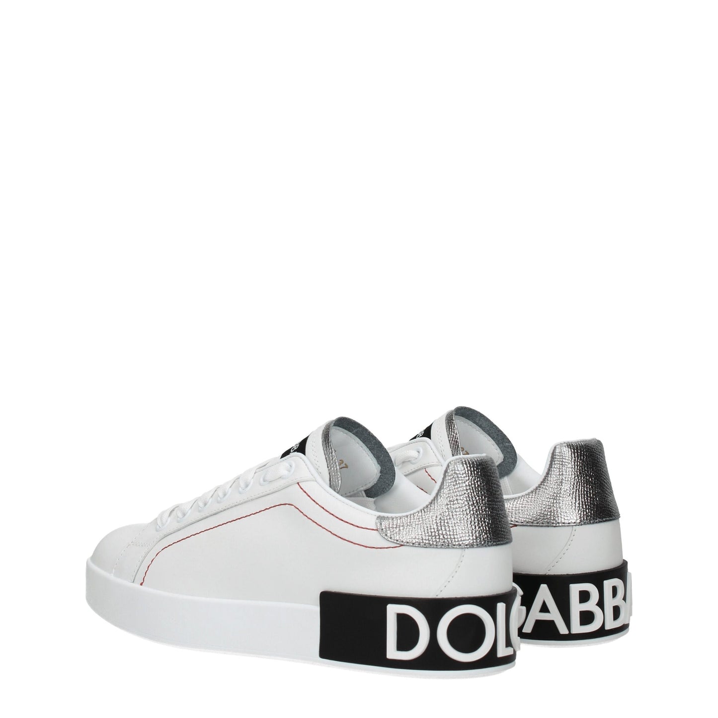 Dolce & Gabbana Weiße Sneakers aus Leder mit niedrigem Schaft