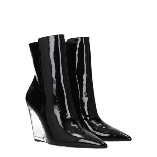 Stuart Weitzman Schwarze Lederstiefeletten