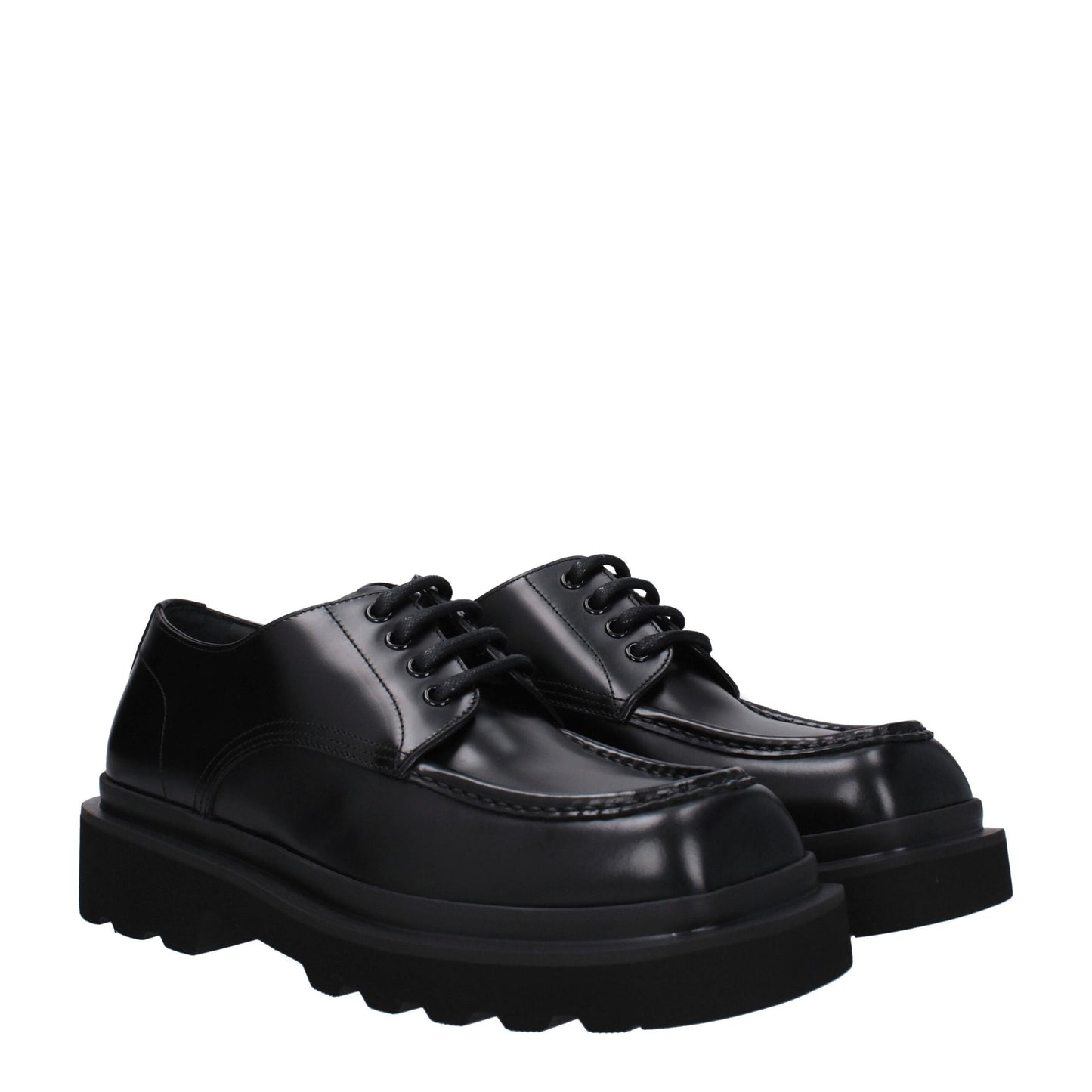 Dolce & Gabbana Schwarze Leder Oxfords und Derbies