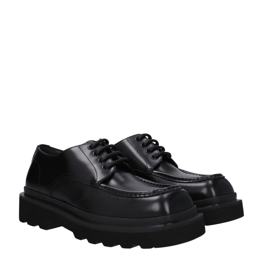 Dolce & Gabbana Schwarze Leder Oxfords und Derbies