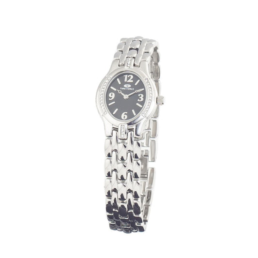 Time Force Silberne Edelstahl-Armbanduhr