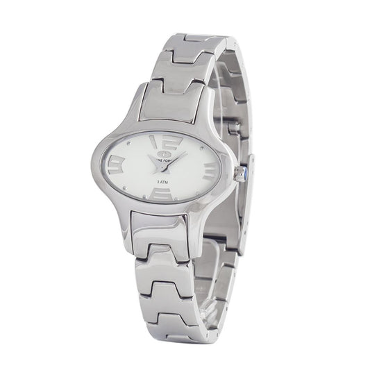Time Force Silberne Edelstahl-Armbanduhr