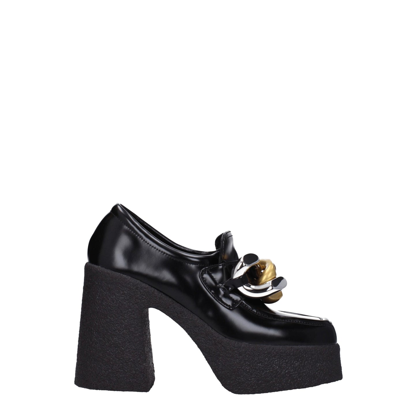 Stella McCartney Schwarze Plateau-Loafer aus Leder