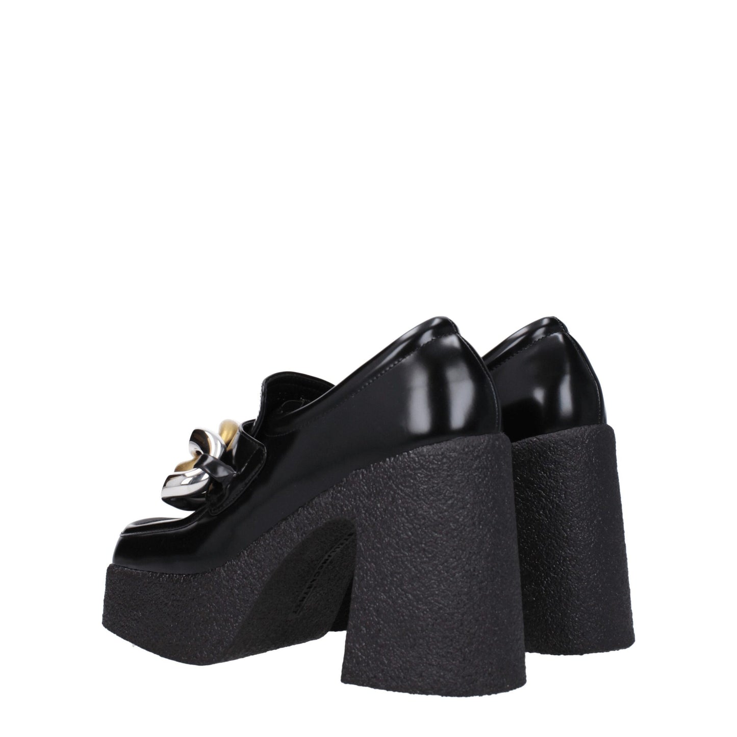 Stella McCartney Schwarze Plateau-Loafer aus Leder