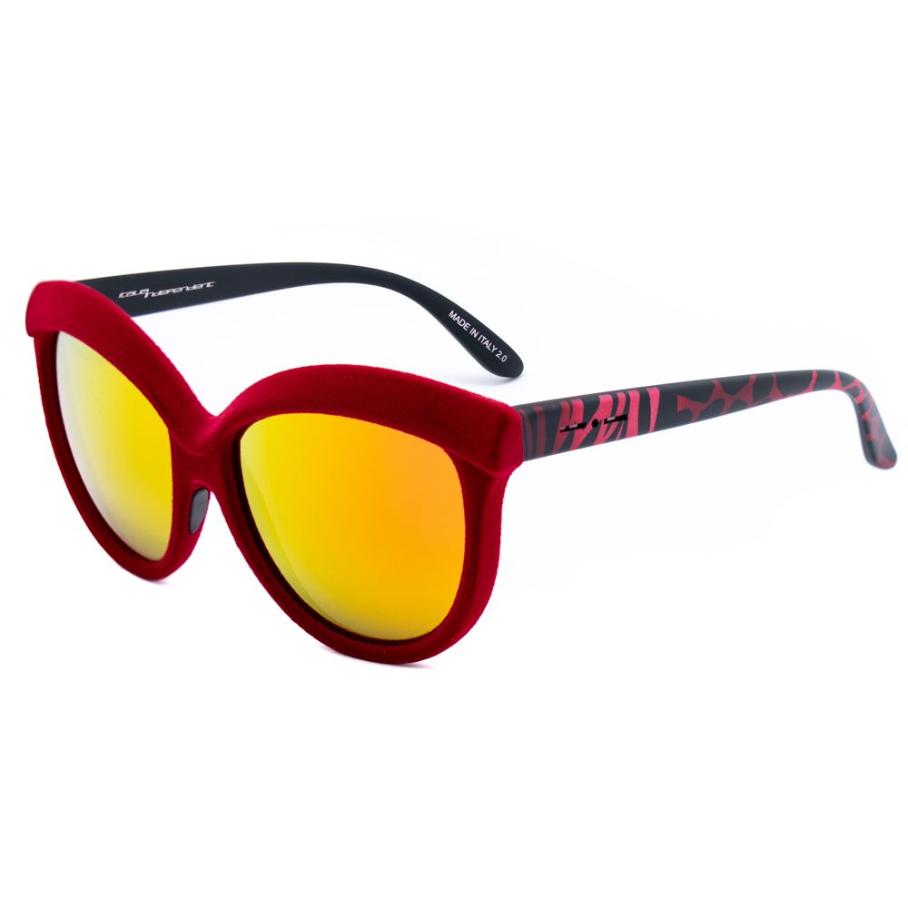 Italia Independent Rote Acetat-Sonnenbrille