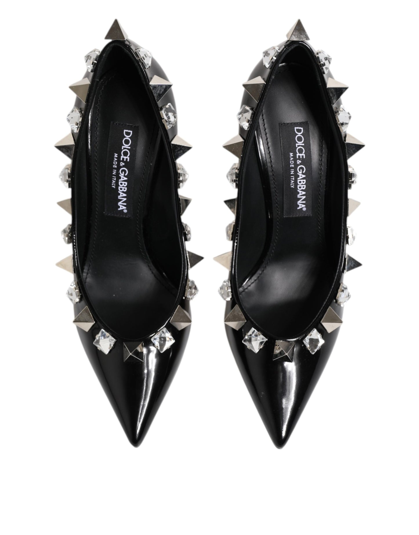 Dolce & Gabbana Schwarz Kristalle Nieten Stiletto Pumps Schuhe