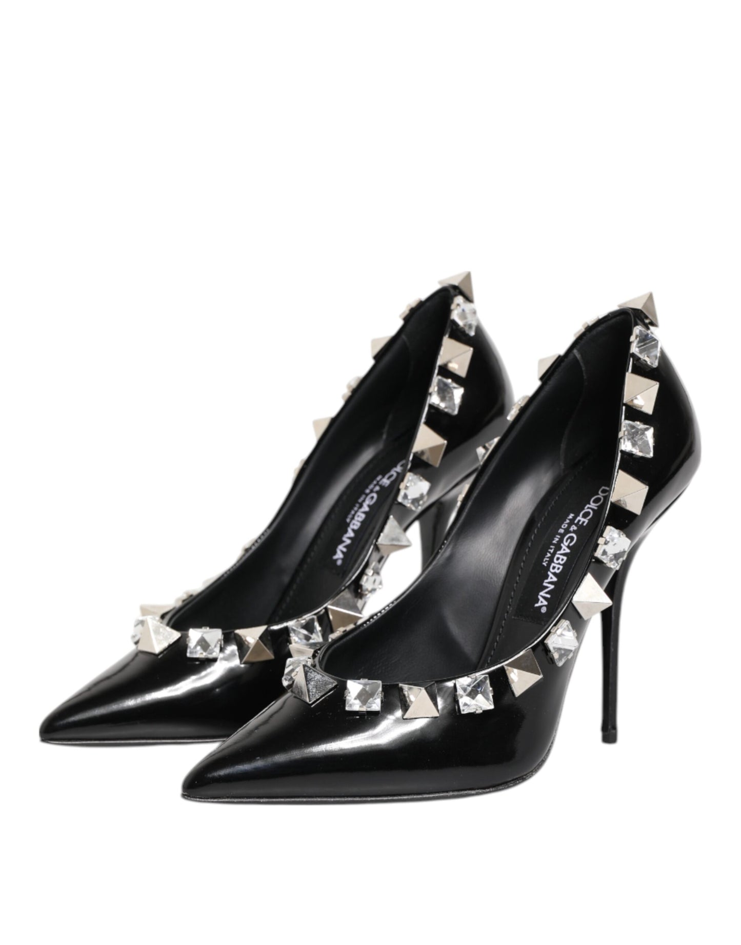 Dolce & Gabbana Schwarz Kristalle Nieten Stiletto Pumps Schuhe