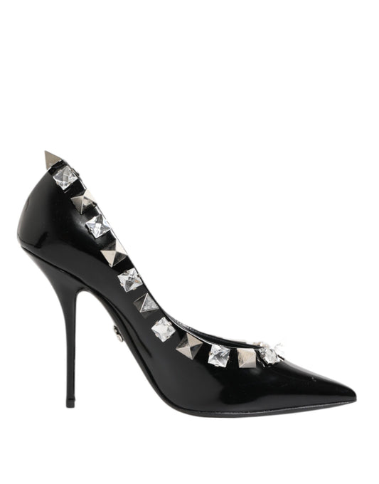 Dolce & Gabbana Schwarz Kristalle Nieten Stiletto Pumps Schuhe
