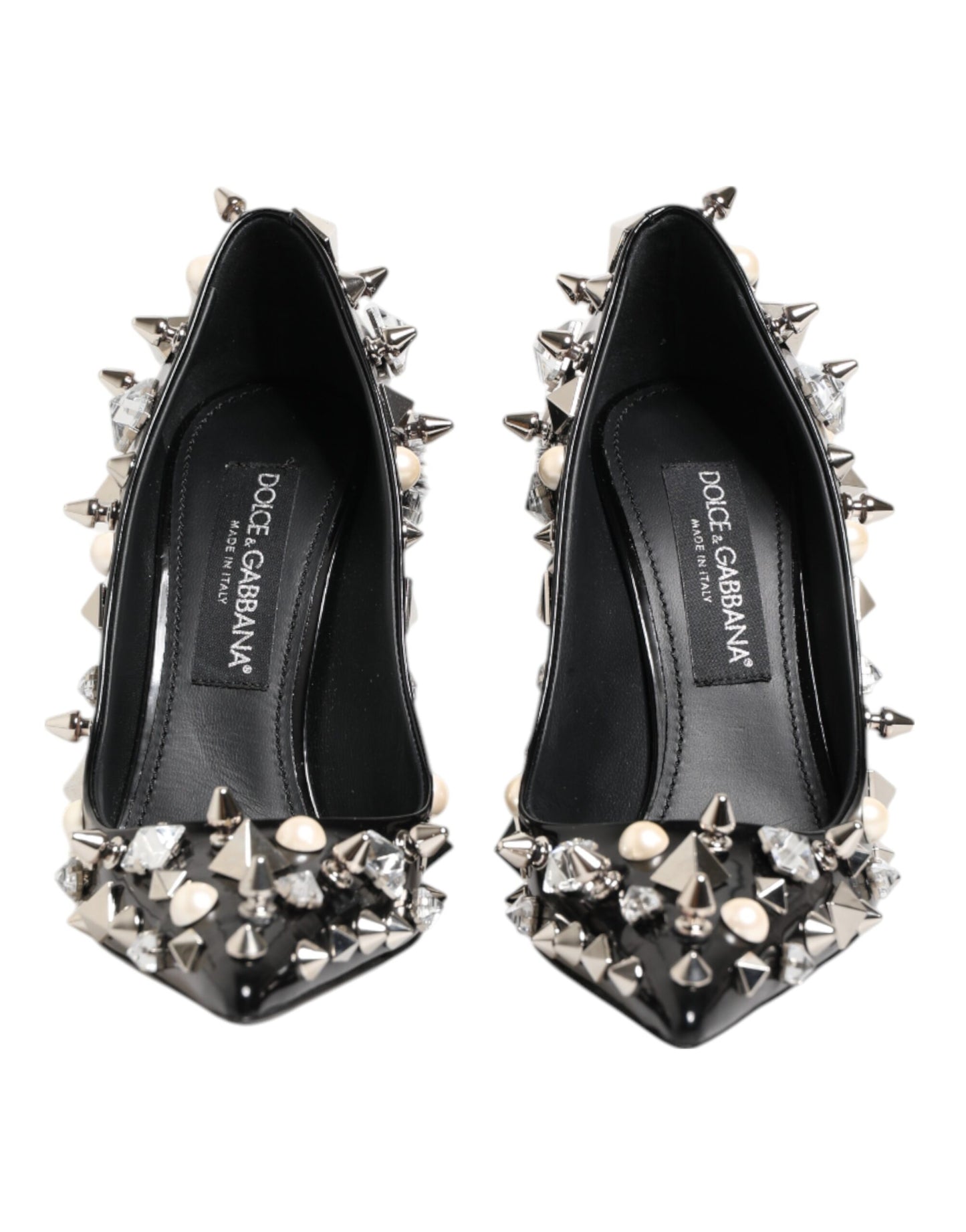 Dolce & Gabbana Schwarz Kristalle Nieten Stiletto Pumps Schuhe