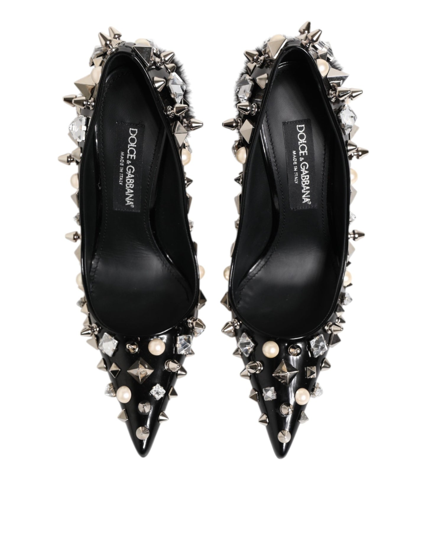 Dolce & Gabbana Schwarz Kristalle Nieten Stiletto Pumps Schuhe