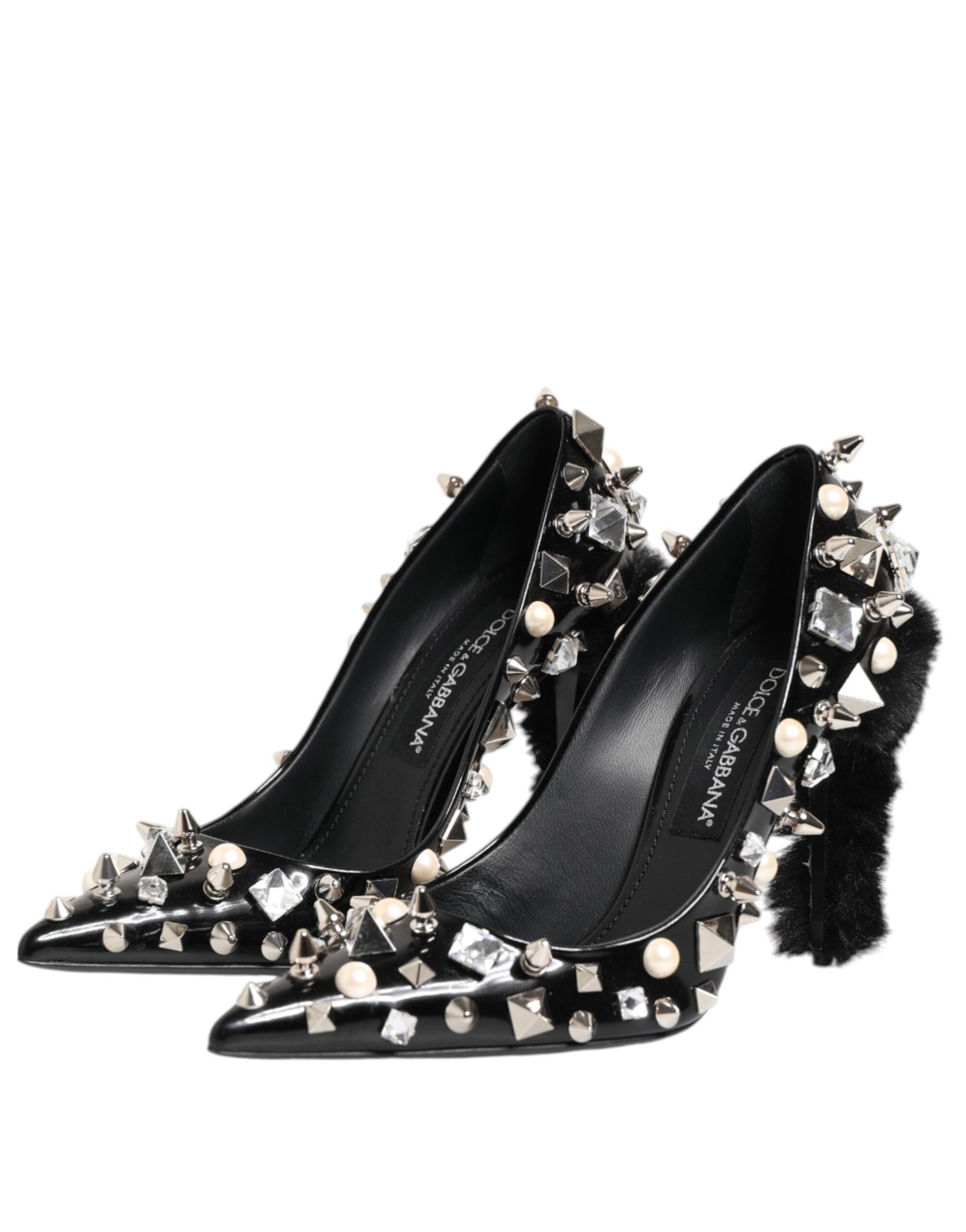 Dolce & Gabbana Schwarz Kristalle Nieten Stiletto Pumps Schuhe