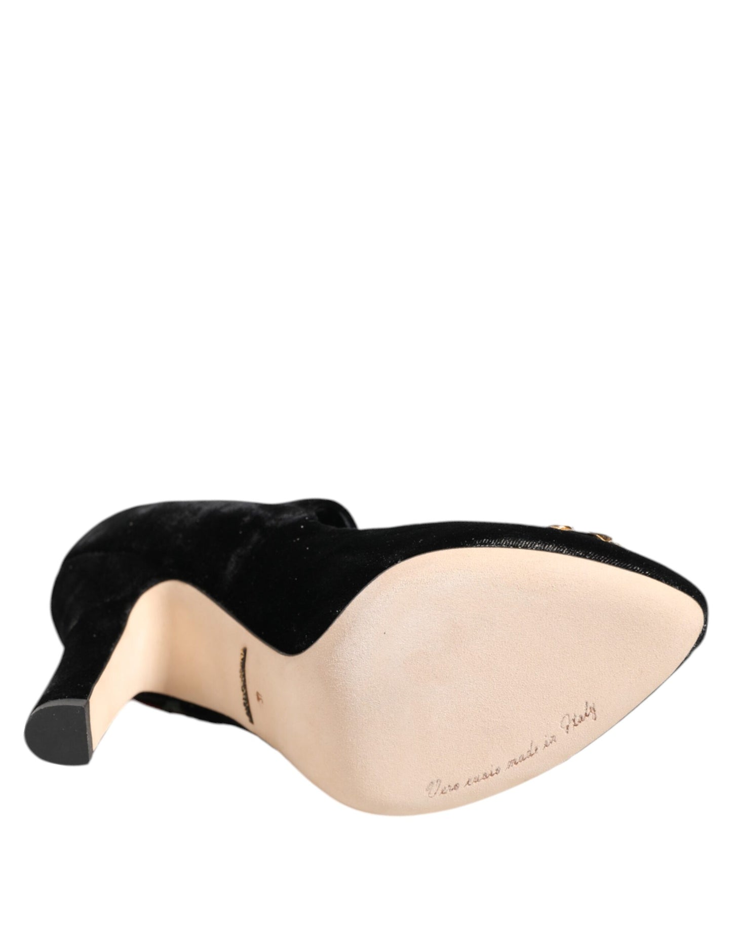 Dolce & Gabbana Schwarz Rosen Kristall Brosche Mary Jane Schuhe