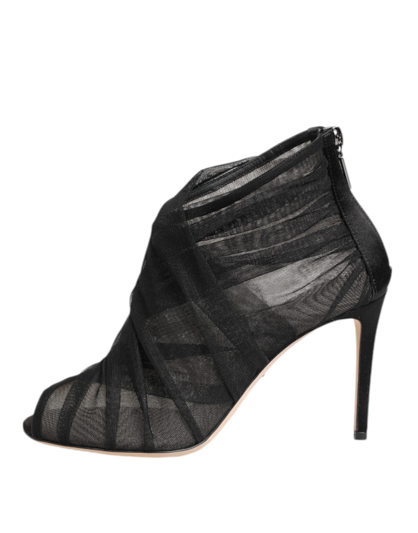 Dolce & Gabbana Schwarz Mesh Stiletto Heels Stiefelette Schuhe