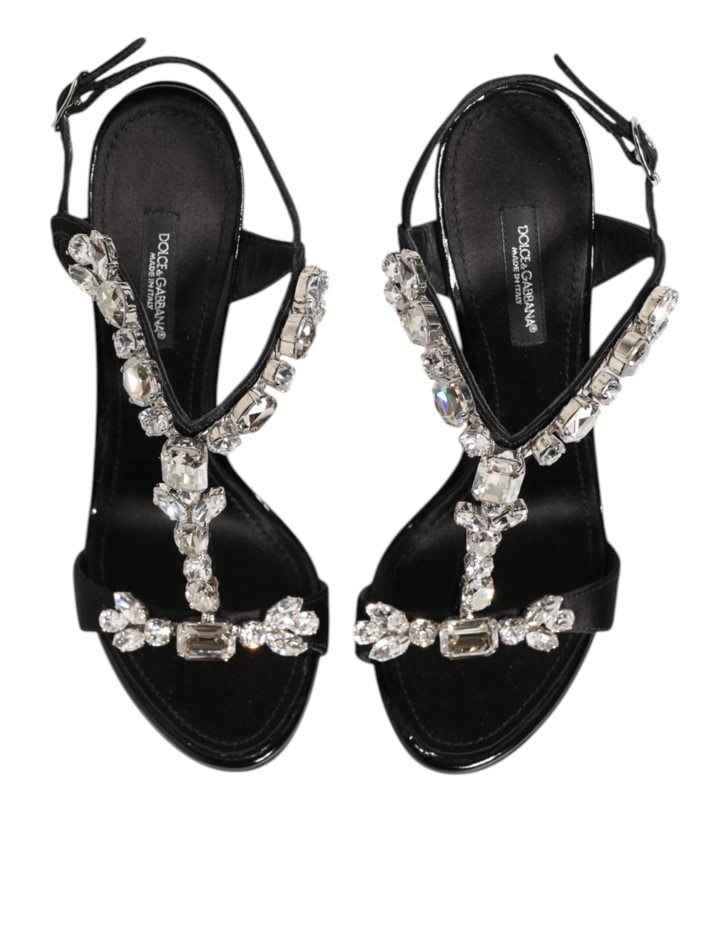 Dolce & Gabbana Schwarz Keira Crystals Heels Sandalen Schuhe