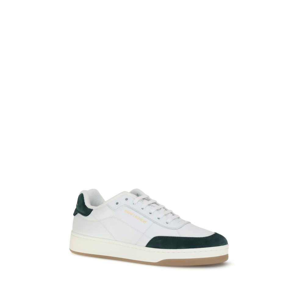 Saint Laurent Weiße Kalbshaut Bos Taurus Sneakers mit niedrigem Schaft