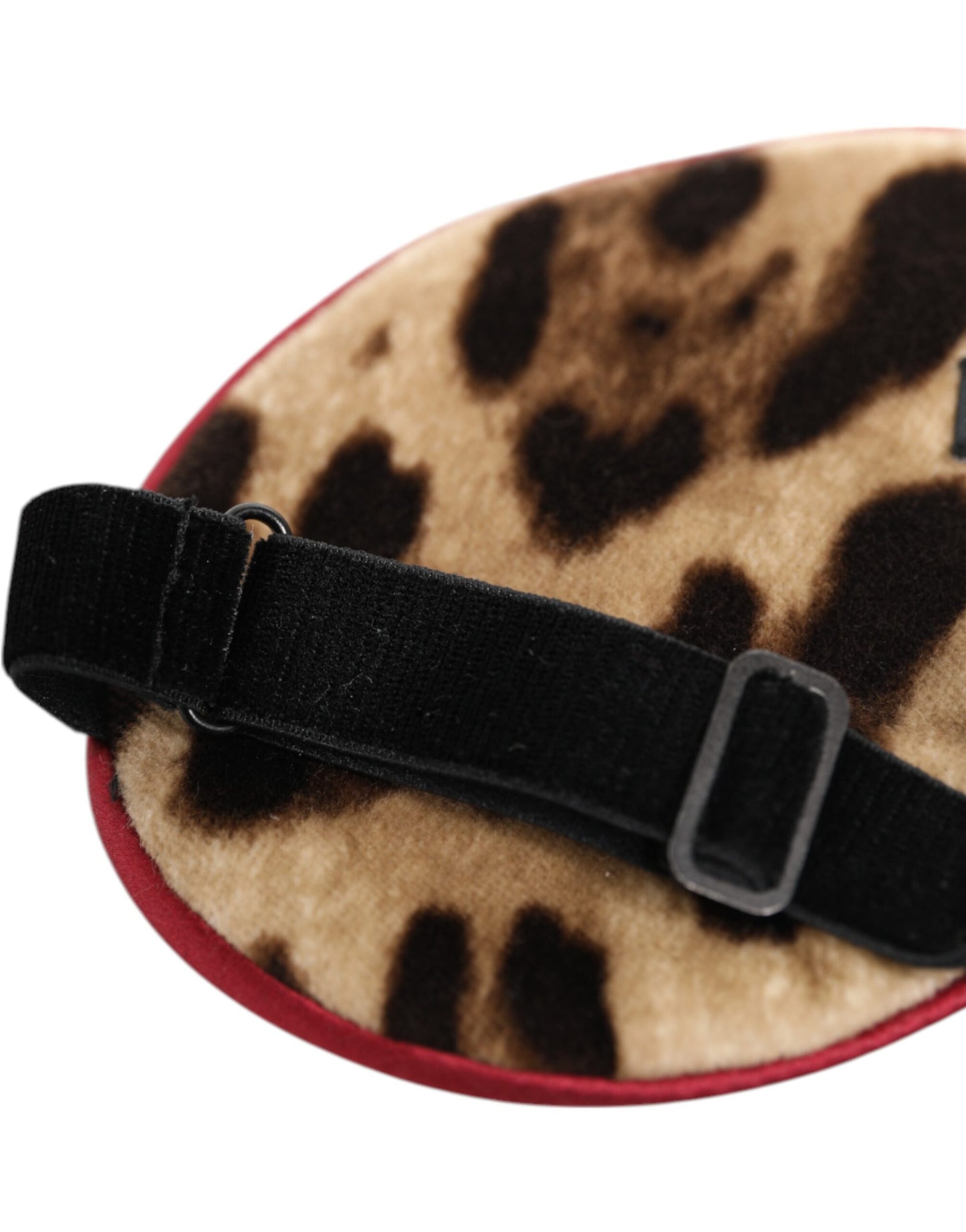 Dolce & Gabbana Braunes Leopardenmuster Seide Frauen Accessoire Schlaf Augenmaske