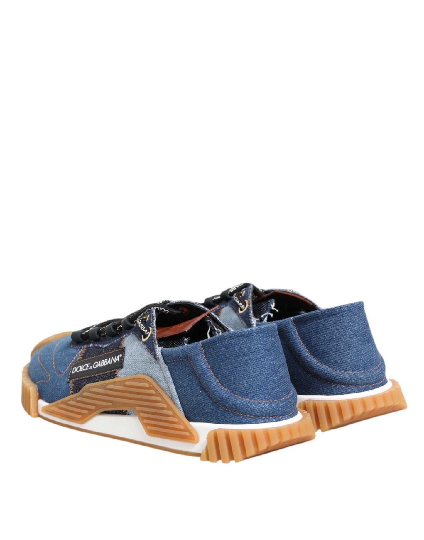 Dolce & Gabbana Blau Lace Up Low Top NS1 Turnschuhe Schuhe