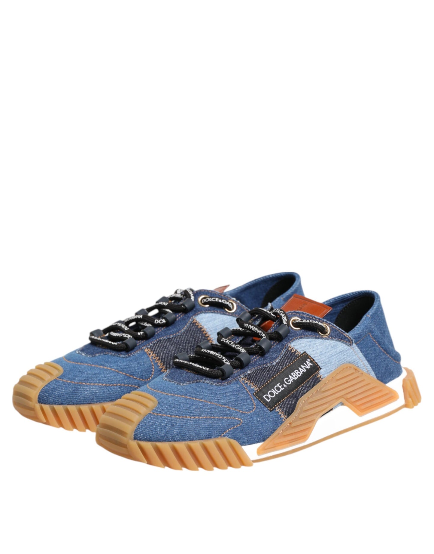 Dolce & Gabbana Blau Lace Up Low Top NS1 Turnschuhe Schuhe