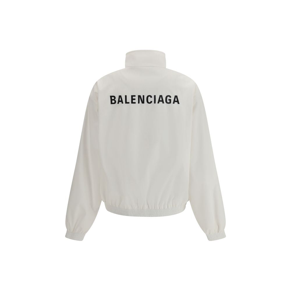 Balenciaga Weiße Polyester-Jacke im Muschel-Design