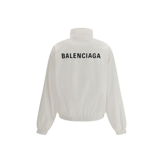 Balenciaga Weiße Polyester-Jacke im Muschel-Design