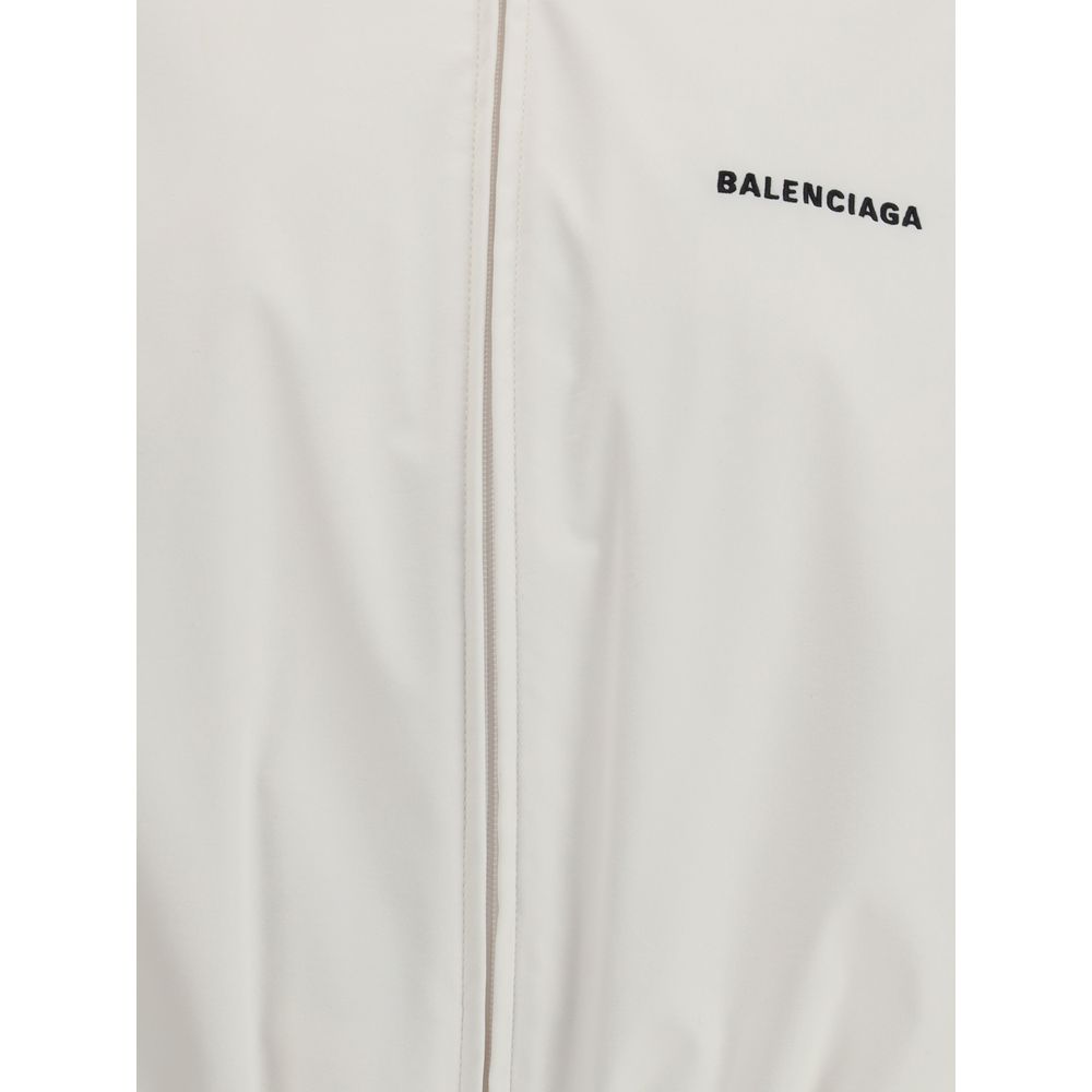 Balenciaga Weiße Polyester-Jacke im Muschel-Design