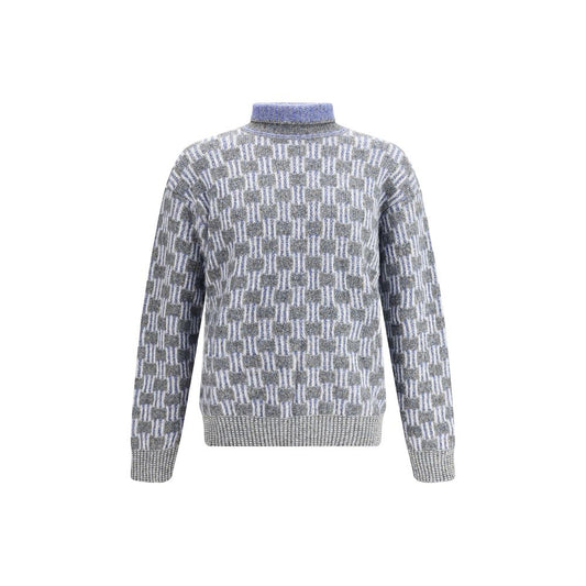 Giorgio Armani Hellblauer Baumwollrollkragenpullover