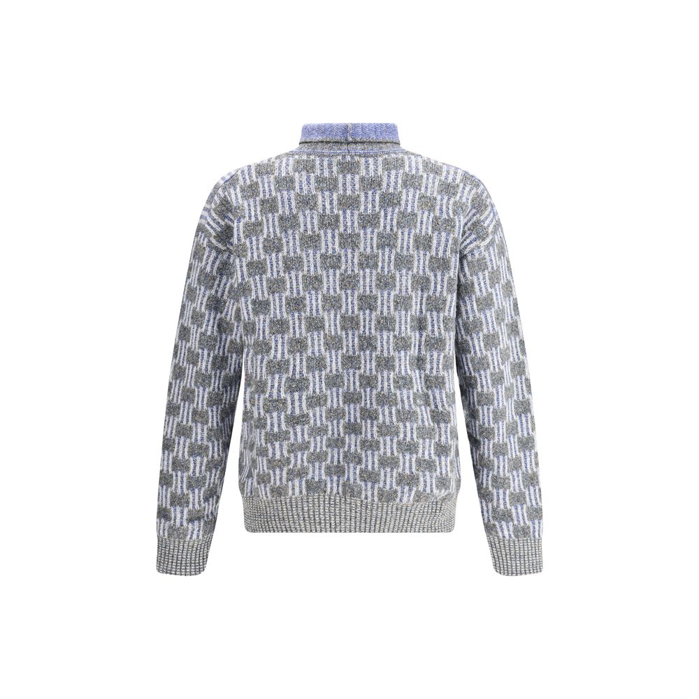 Giorgio Armani Hellblauer Baumwollrollkragenpullover