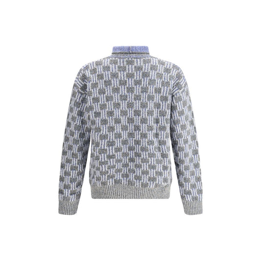 Giorgio Armani Hellblauer Baumwollrollkragenpullover