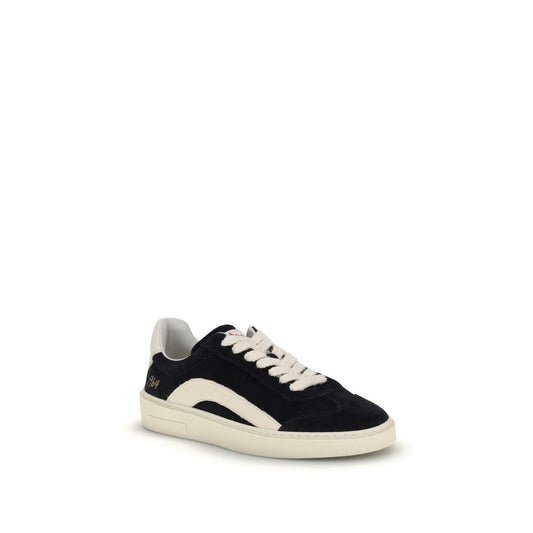 Dsquared² Schwarze Low-Top-Sneaker aus Kalbsleder Bos Taurus
