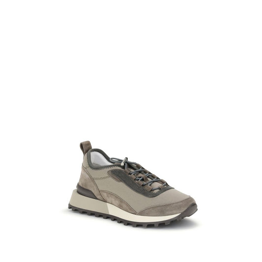 Brunello Cucinelli Braune Leder-Sneaker im sportlichen Stil