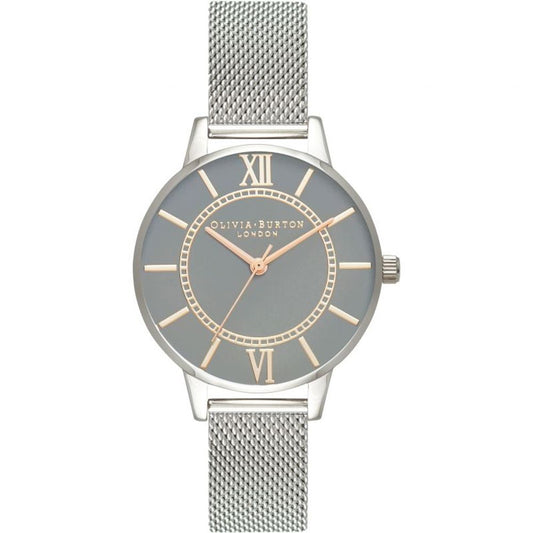 Olivia Burton Silberne Edelstahl-Dress-Uhr