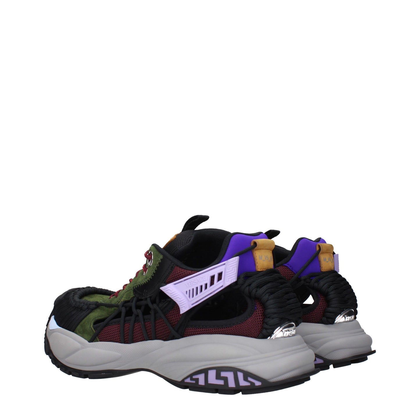 Versace Multicolor Leder Sportliche Turnschuhe