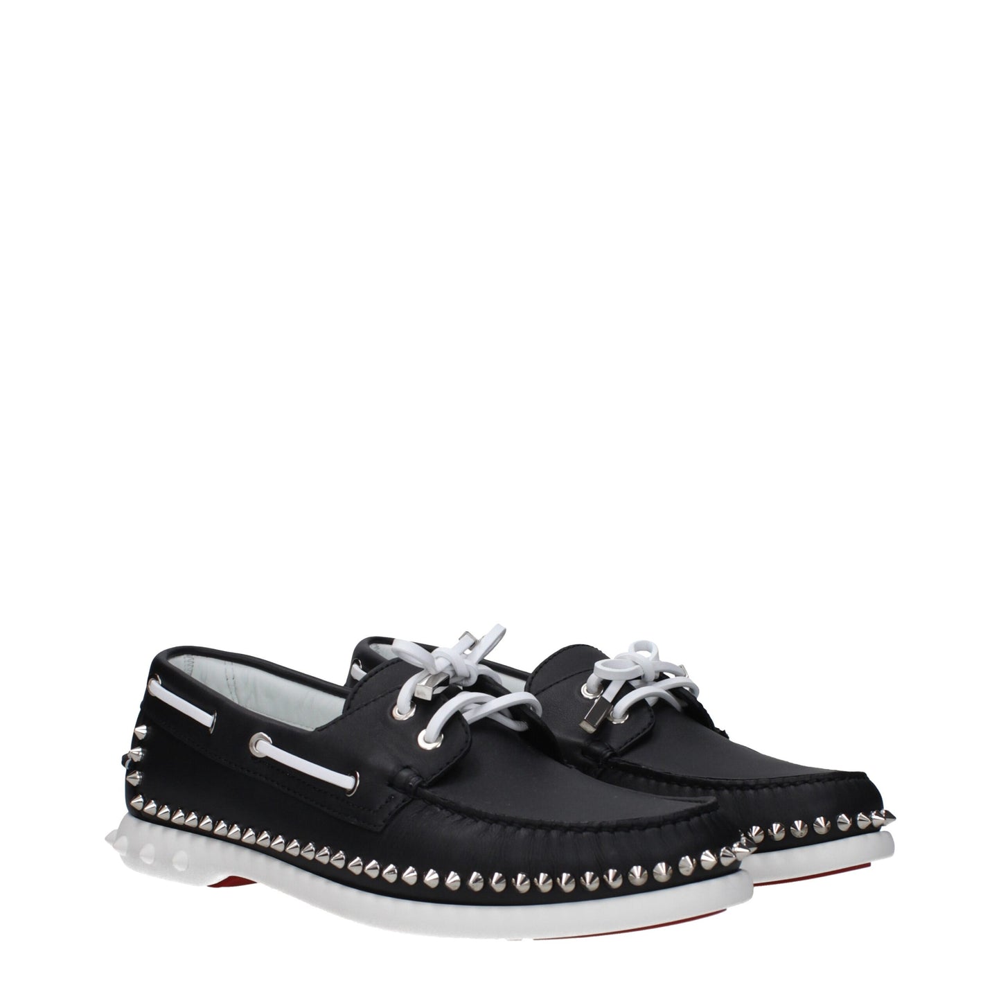 Christian Louboutin Schwarze Leder Slipper