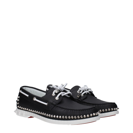 Christian Louboutin Schwarze Leder Slipper