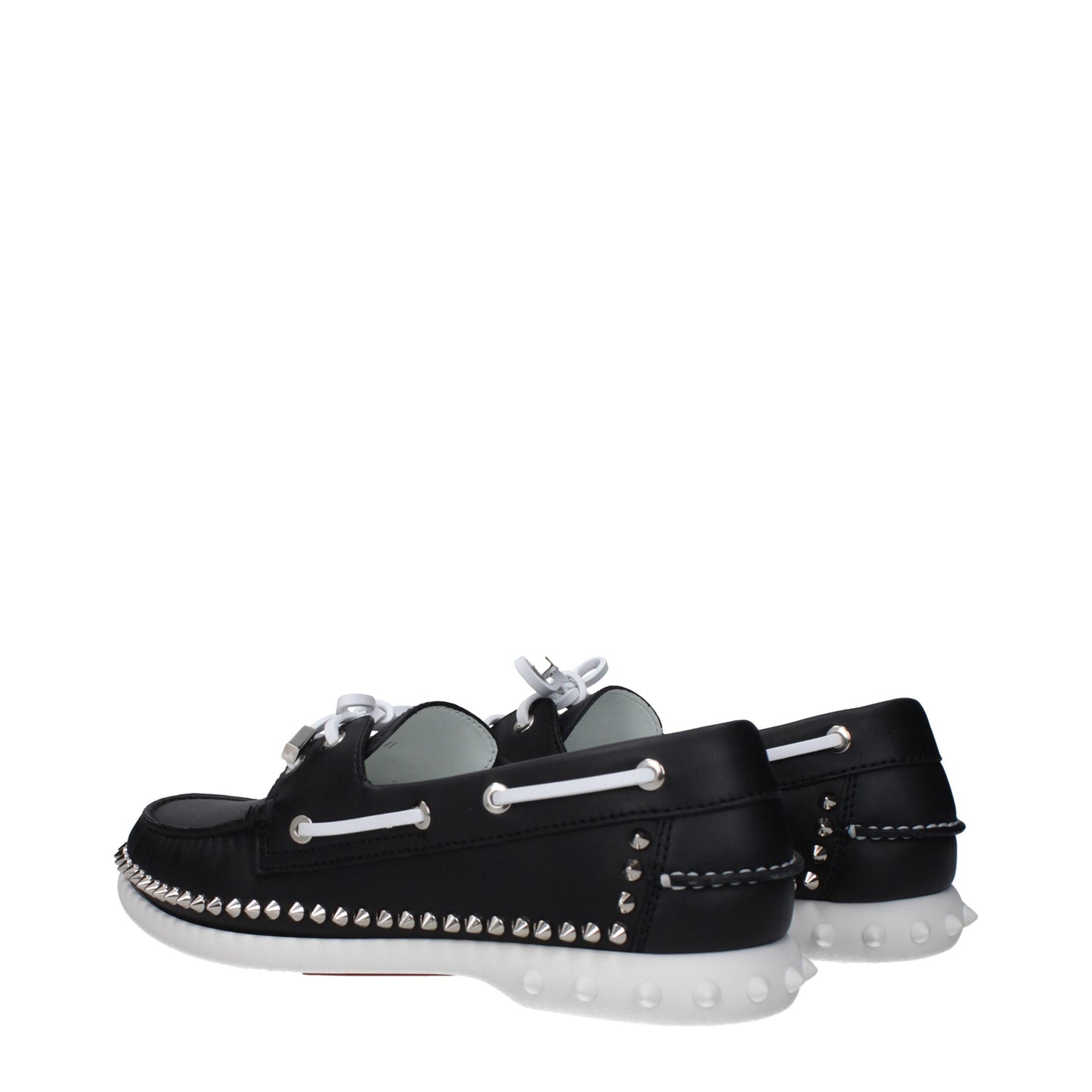 Christian Louboutin Schwarze Leder Slipper