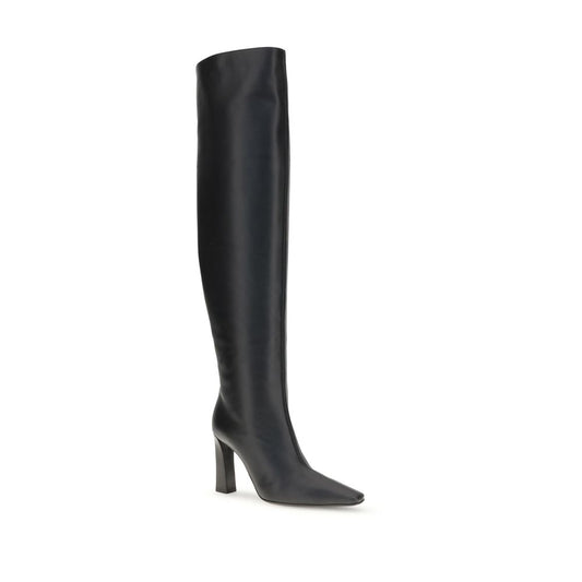 Giuseppe Zanotti Schwarze Lederstiefel über dem Knie