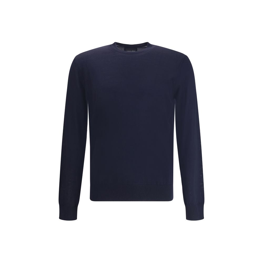 Giorgio Armani Blauer Fleece-Wollpullover