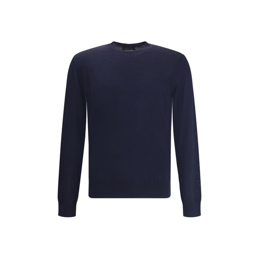 Giorgio Armani Blauer Fleece-Wollpullover