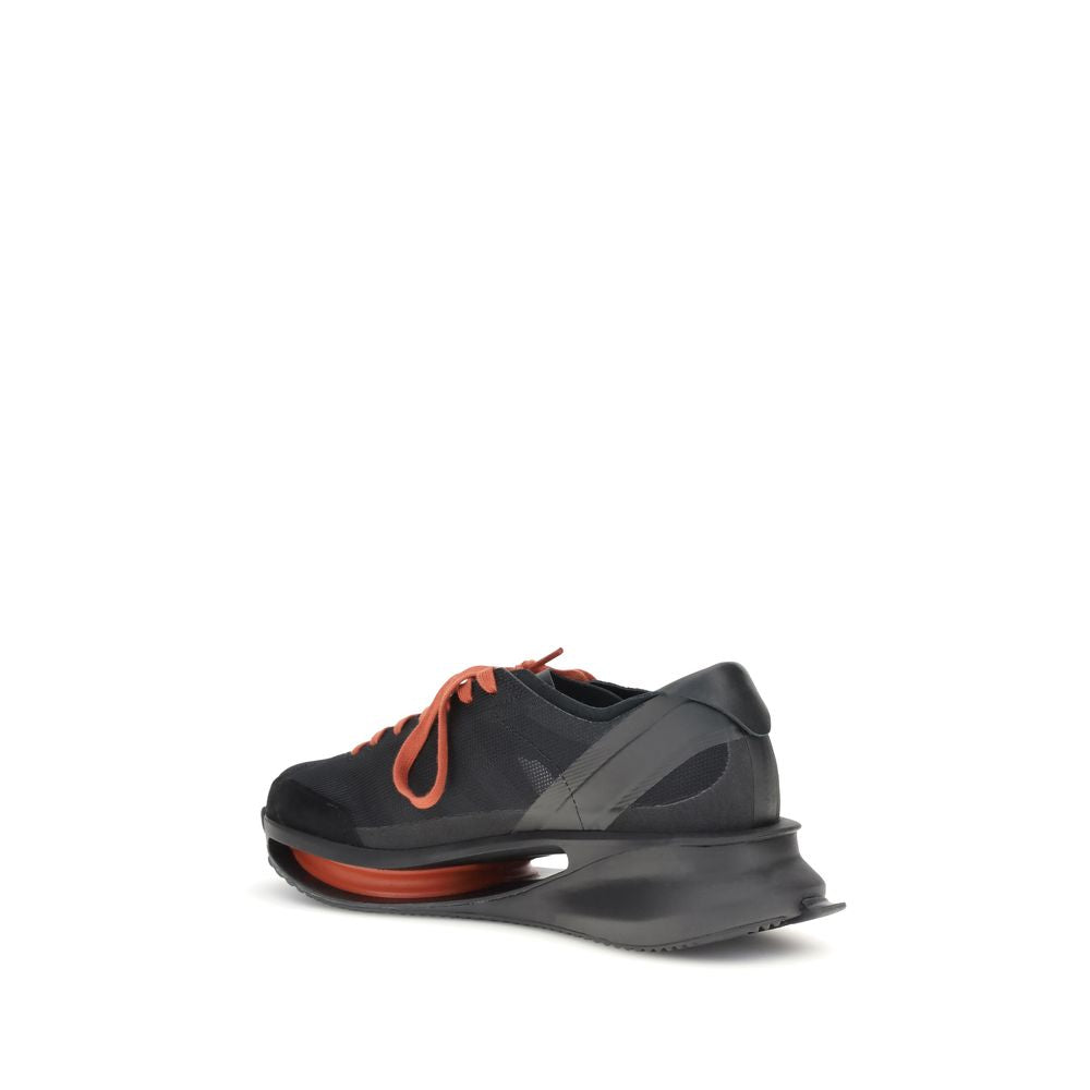 Y-3 Schwarze Leder-Sportschuhe