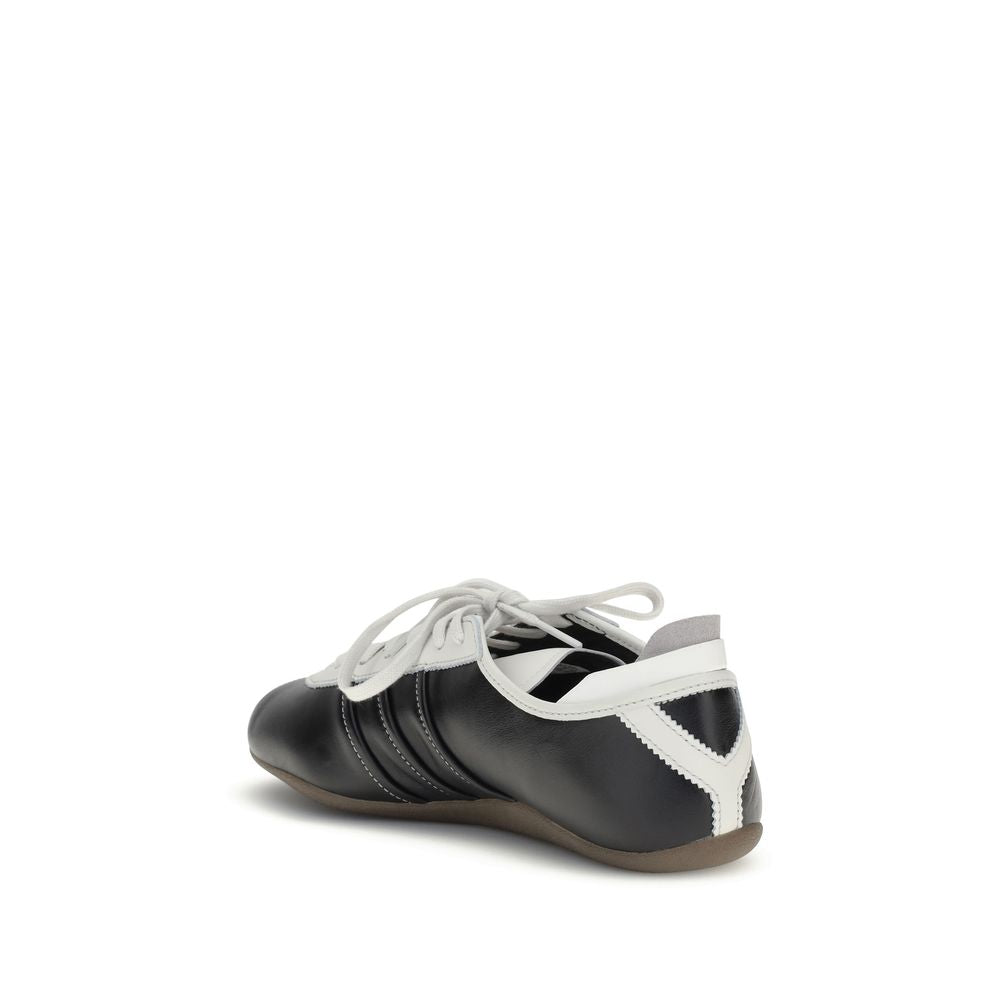 Y-3 Schwarze Low-Top-Sneaker aus Kalbsleder Bos Taurus