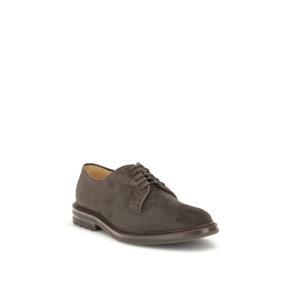 Brunello Cucinelli Braune Kalbsleder Bos Taurus Oxford- und Derbyschuhe