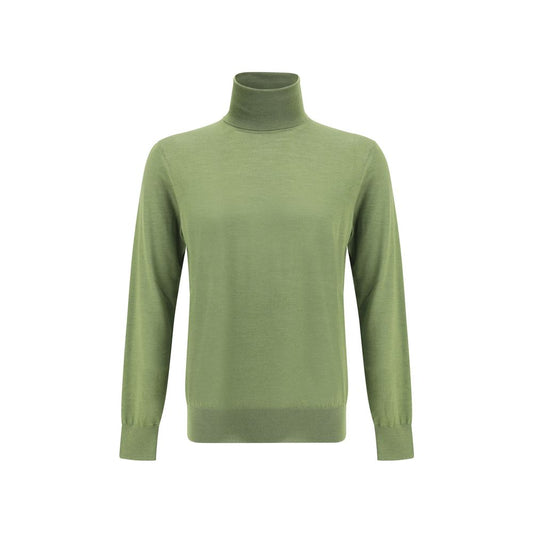 Saint Laurent Grüner Rollkragenpullover aus Wolle
