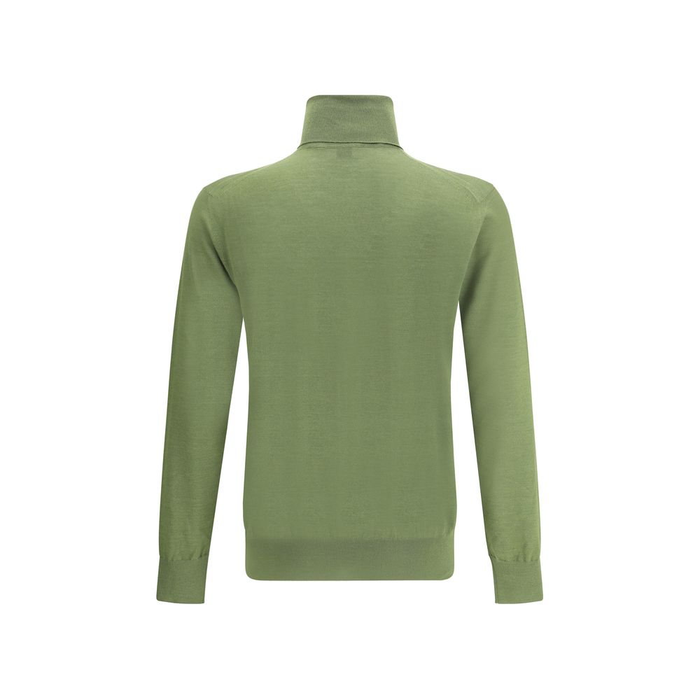 Saint Laurent Grüner Rollkragenpullover aus Wolle